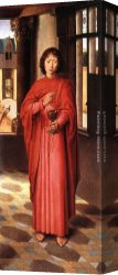 Memling Canvas Paintings - The Donne Triptych [detail 6, right wing] by Hans Memling